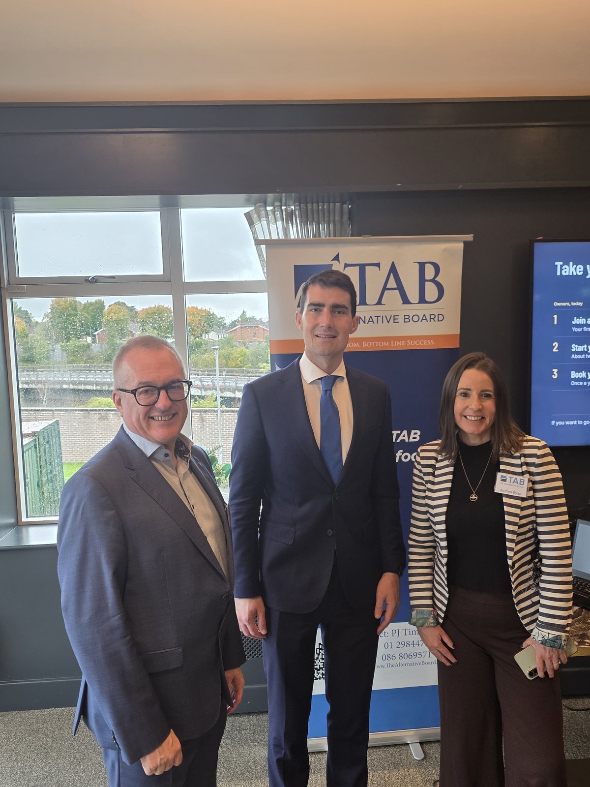 PJ Timmins, Minister Jack Chambers TD and Chapter President Andrea Ryan together at the Dublin 15 launch of The Business Owners Guild.